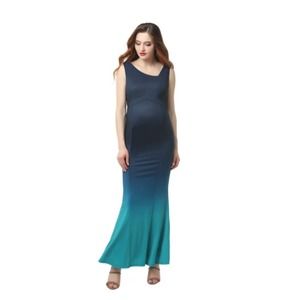 Kimi +Kai Maternity Blue Kyla Ombre Mermaid Dress